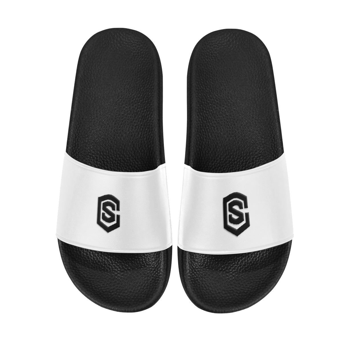 black logo Men's Slide Sandals (Model 057)