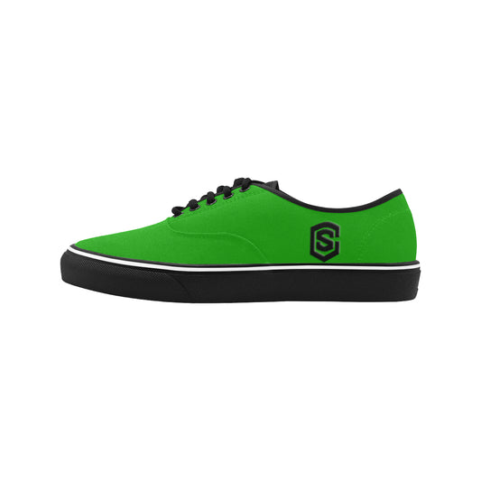 black logo Classic Men's Canvas Low Top Shoes/Large (Model E001-4)