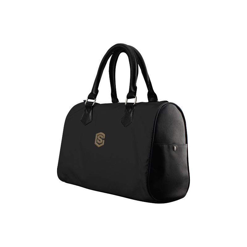 BLACK HANDBAG brown logo Boston Handbag (Model 1621)