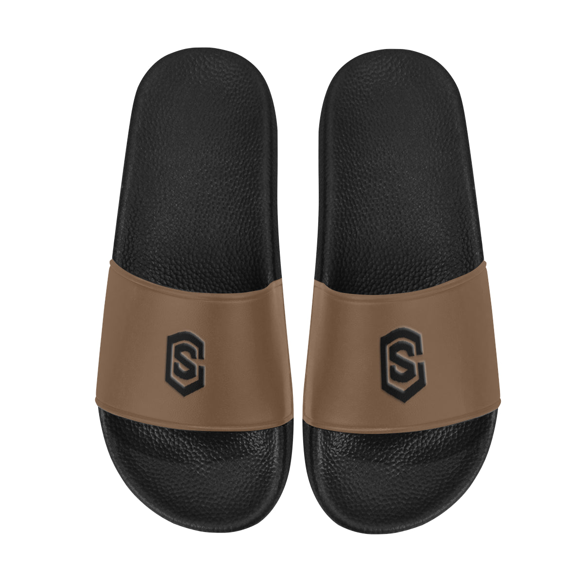 black logo Men's Slide Sandals (Model 057)