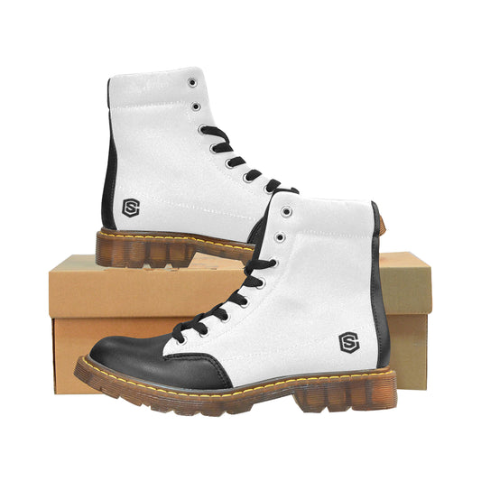 black logo Apache Round Toe Women's Winter Boots (Model 1402)