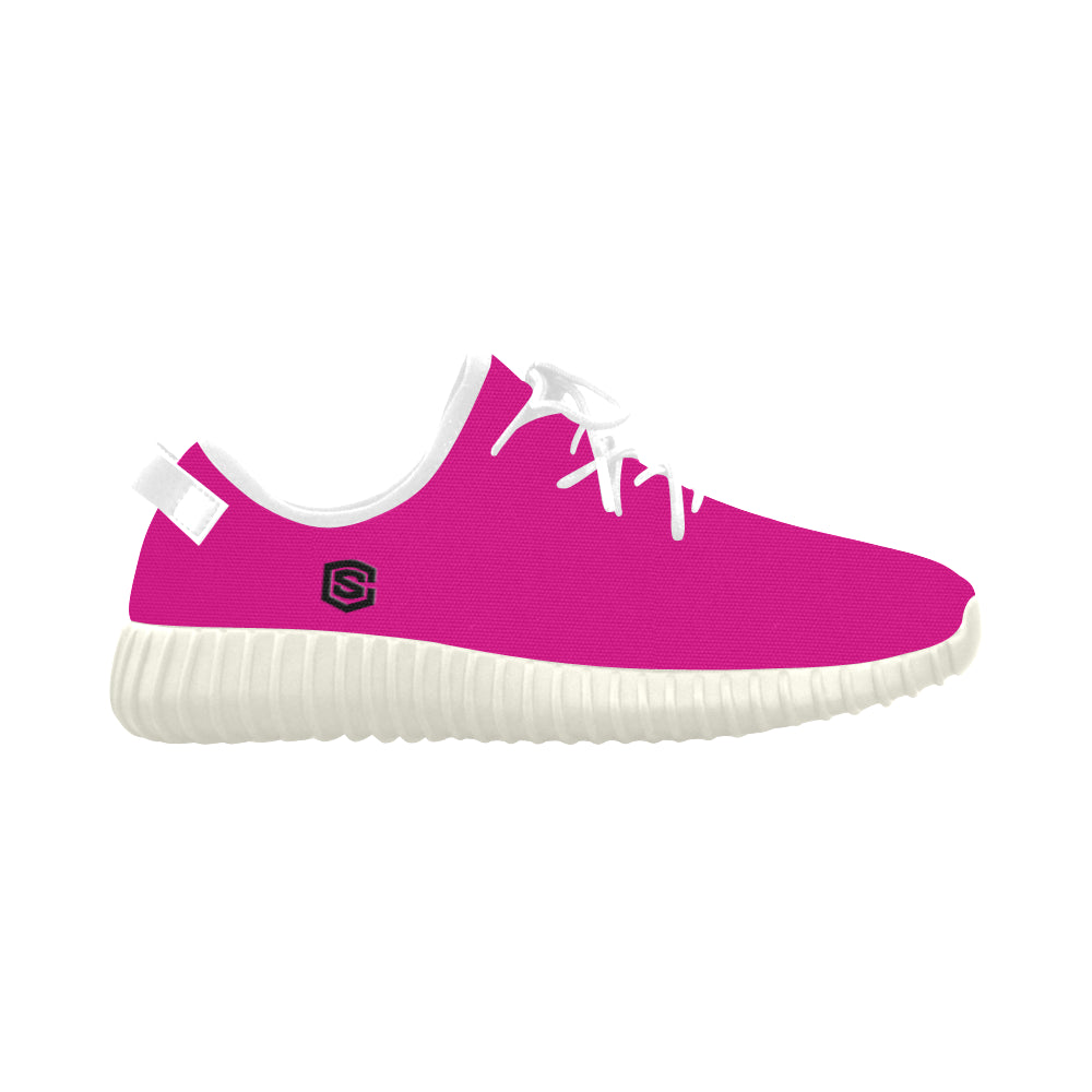 black logo Grus Women's Breathable Woven Running Shoes (Model 022)