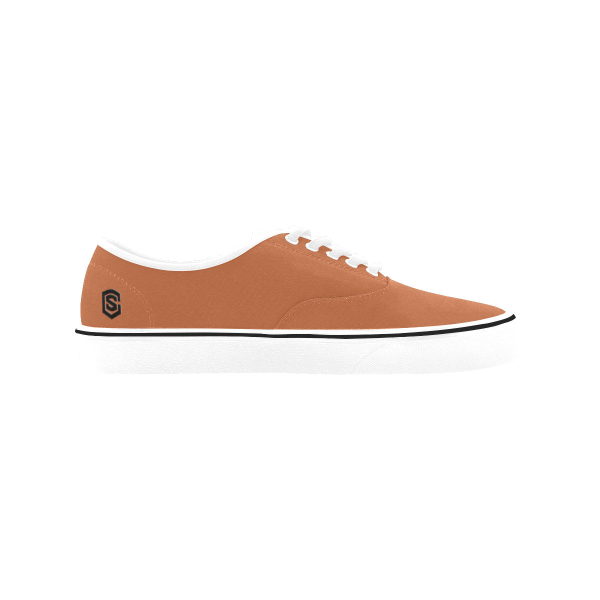 black logo Classic Women's Canvas Low Top Shoes (Model E001-4)