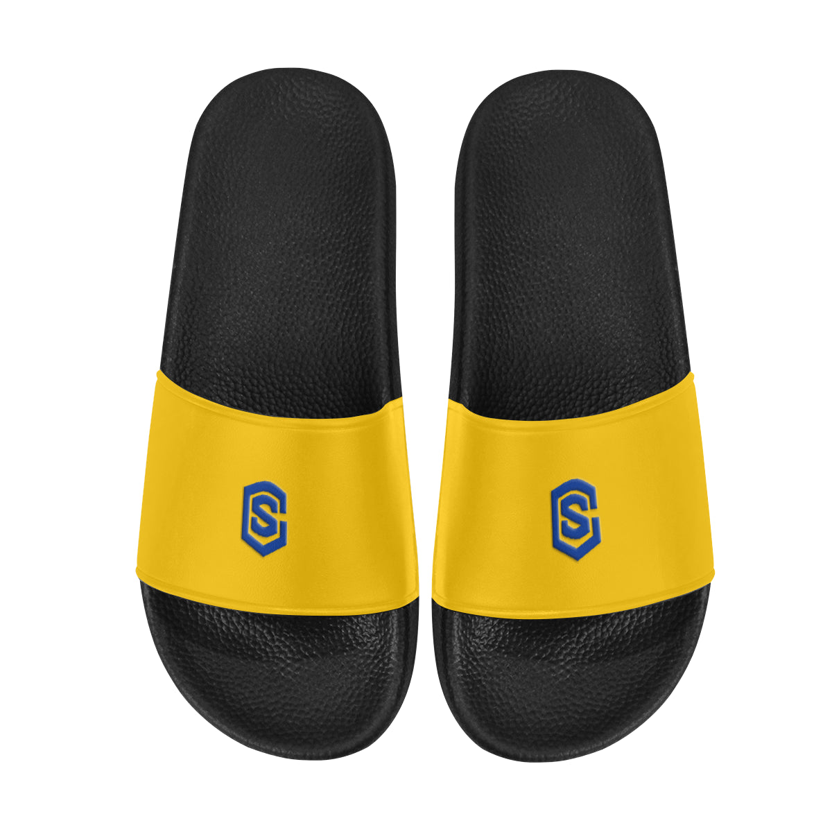 blue logo Men's Slide Sandals (Model 057)