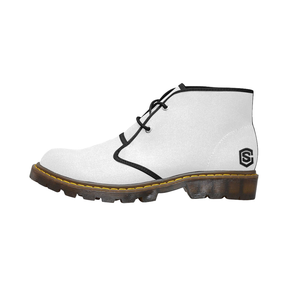 black logo Women's Canvas Chukka Boots (Model 2402-1)