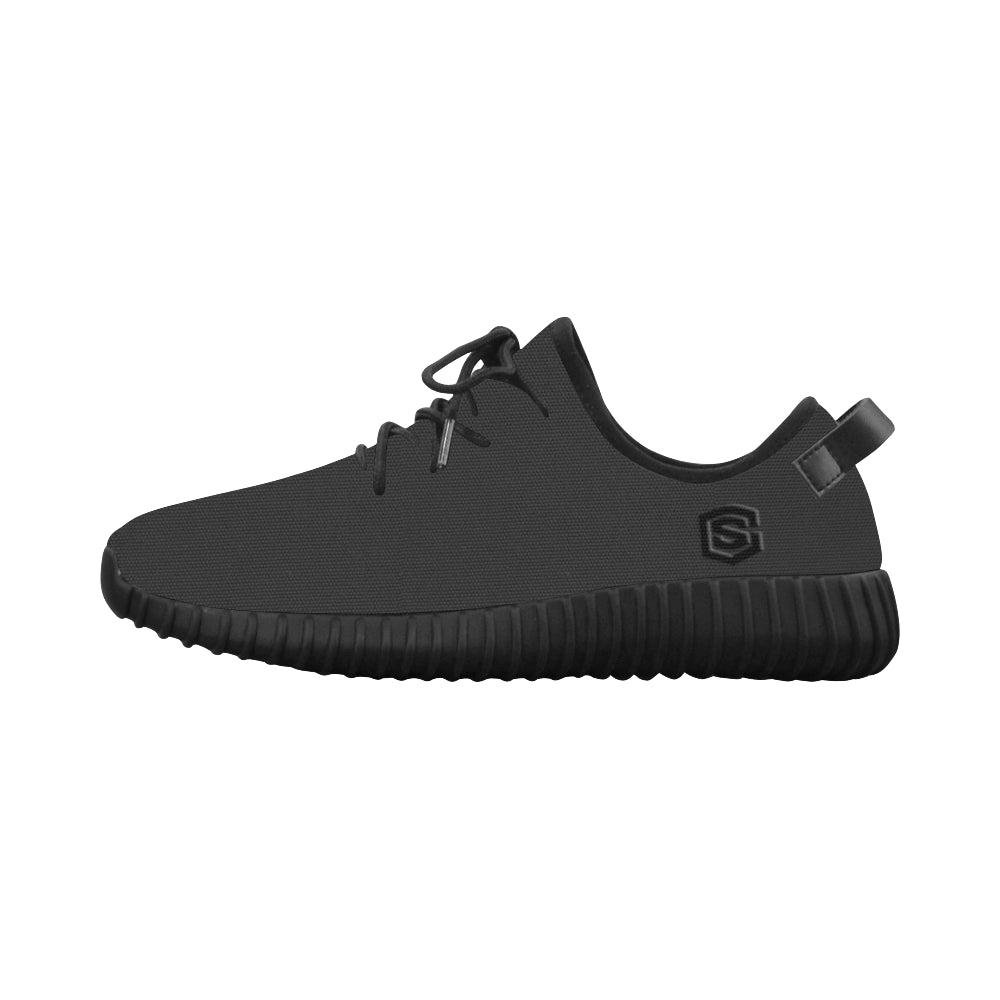 black logo Grus Men's Breathable Woven Running Shoes (Model 022)