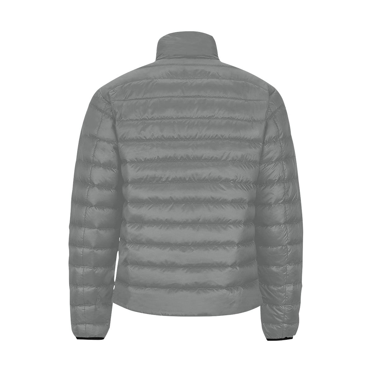 White Logo Men's Stand Collar Padded Jacket (Model H41)