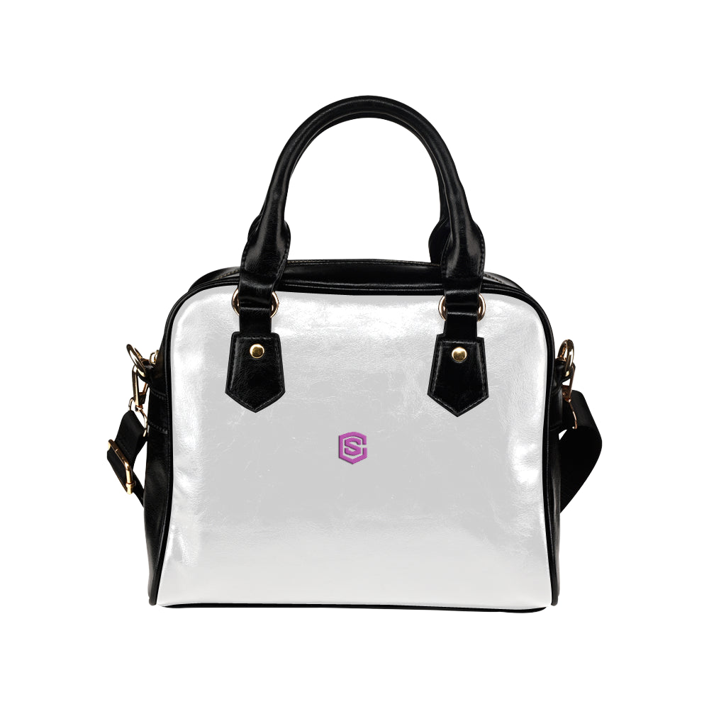 WHITE Shoulder Handbag pink logo Shoulder Handbag (Model 1634)
