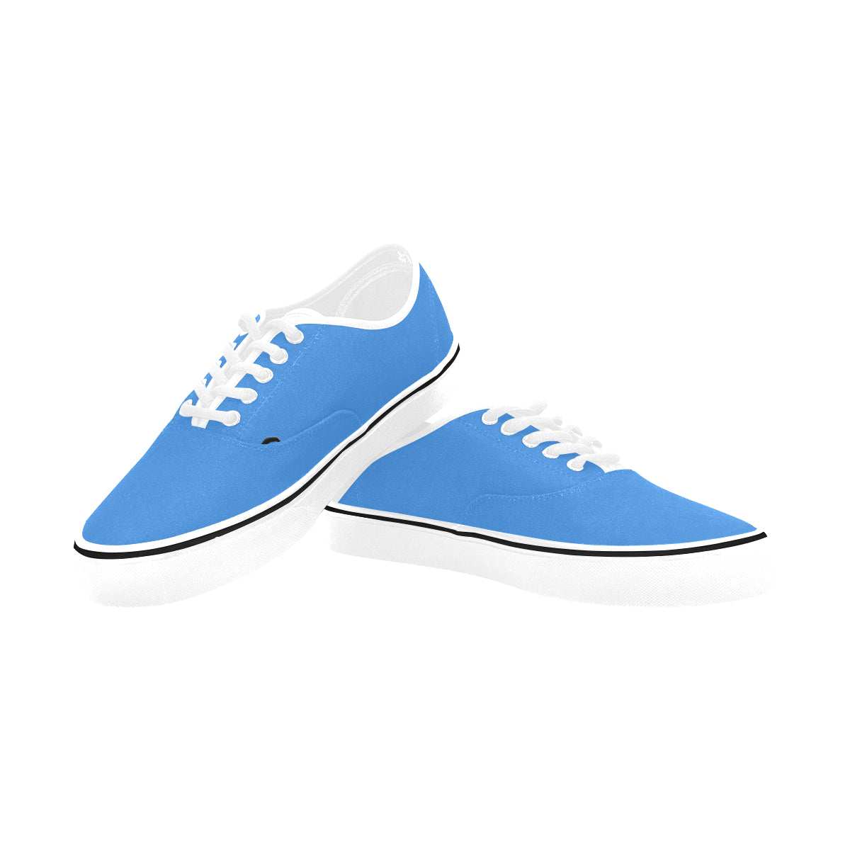black logo Classic Women's Canvas Low Top Shoes (Model E001-4)