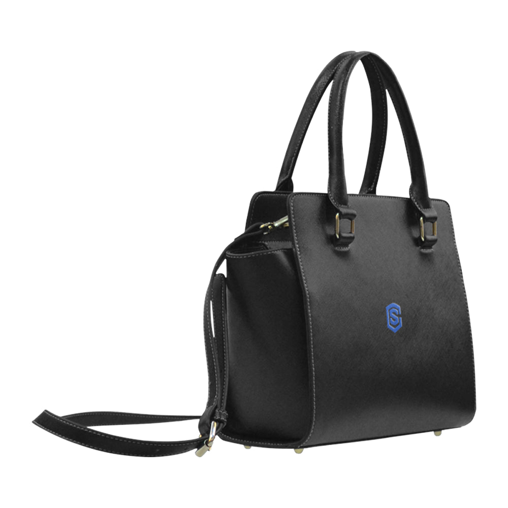 BLACK CLASSIC SHOULDER HANDBAG blue logo Classic Shoulder Handbag (Model 1653)