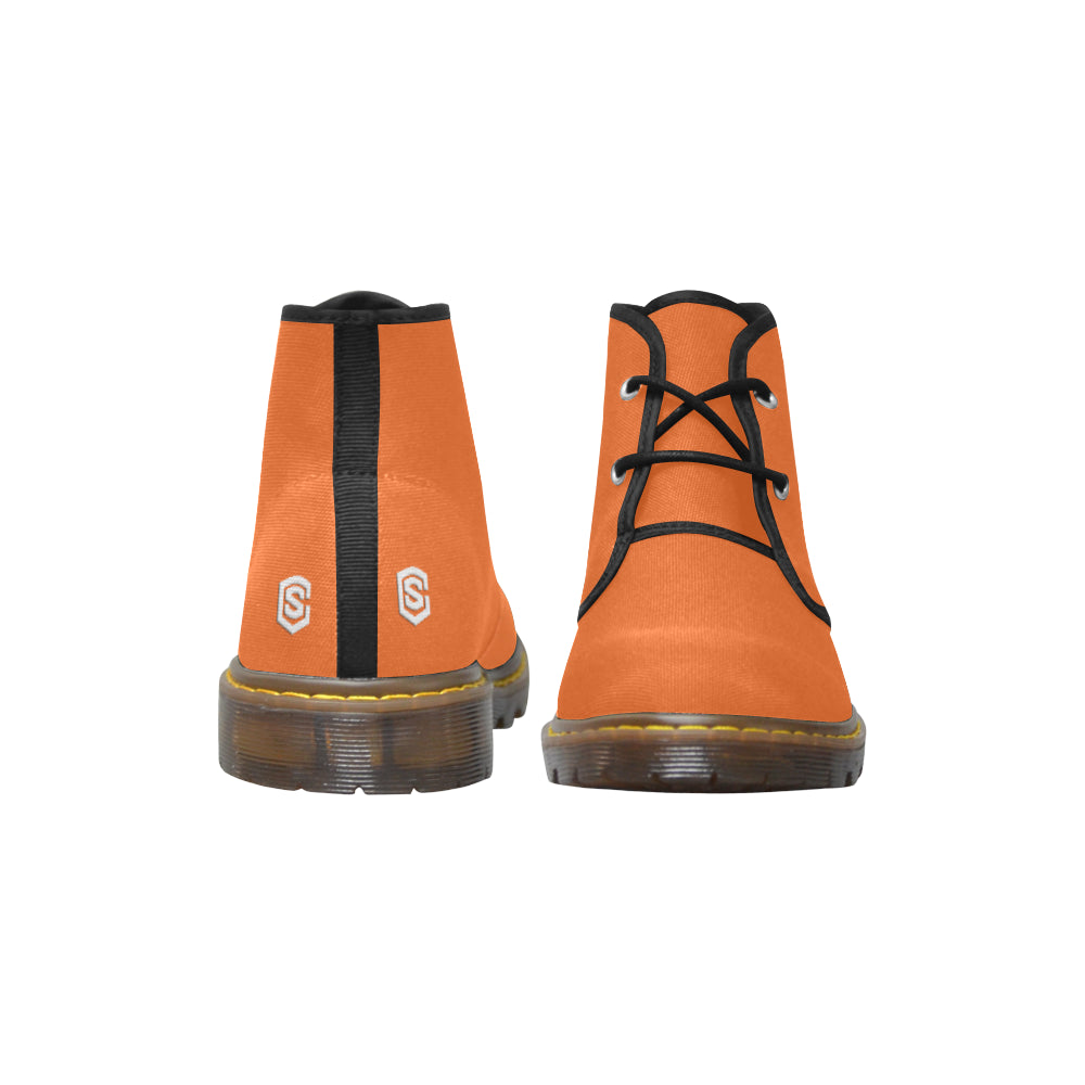 white logo Women's Canvas Chukka Boots (Model 2402-1)