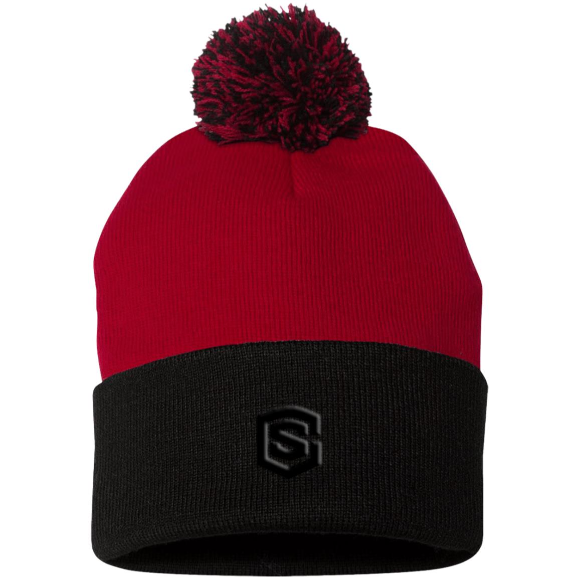 black (2) SP15 Pom Pom Knit Cap