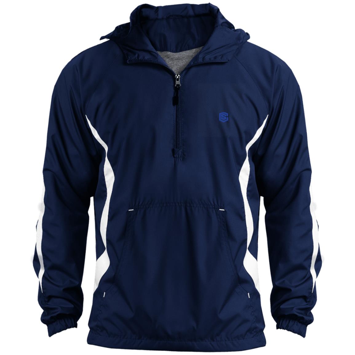 Illustrator Blue Logo JST63 Unisex Colorblock Raglan Anorak Jacket