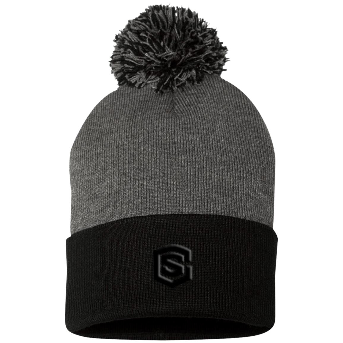 black (2) SP15 Pom Pom Knit Cap
