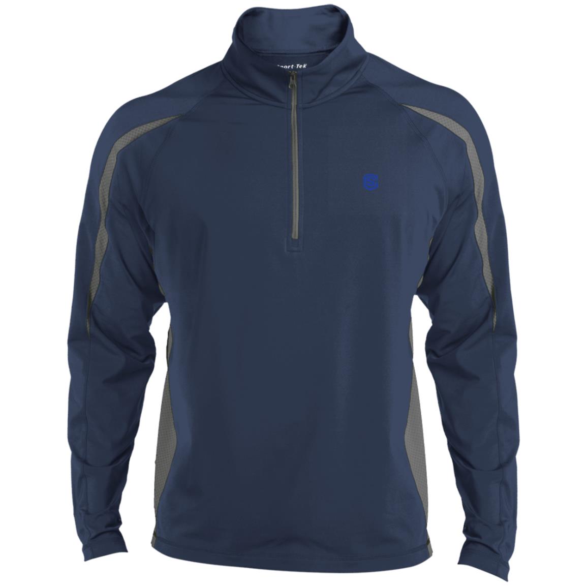 Illustrator Blue Logo ST851 Men's Sport Wicking Colorblock 1/2 Zip