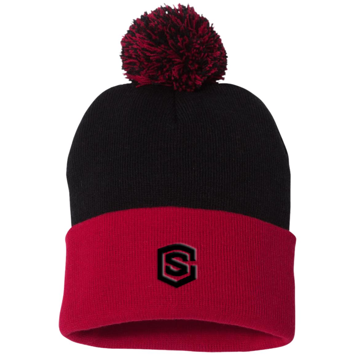 black (2) SP15 Pom Pom Knit Cap