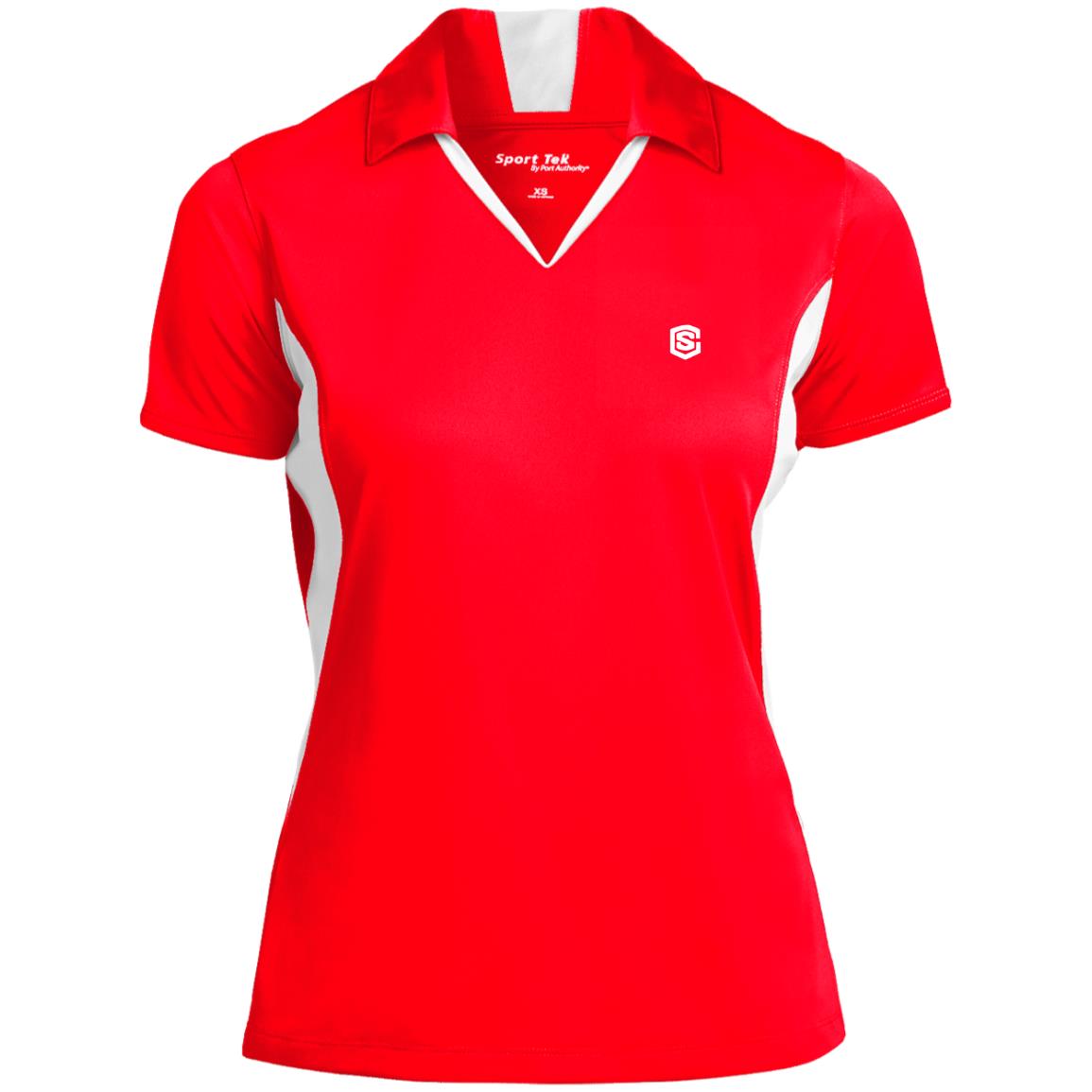 Illustrator White Logo LST655 Ladies' Colorblock Performance Polo
