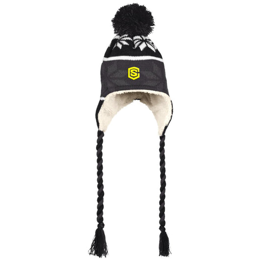 yellow (3) 223825 Hat with Ear Flaps and Braids
