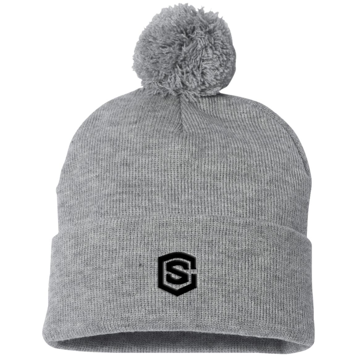 black (2) SP15 Pom Pom Knit Cap