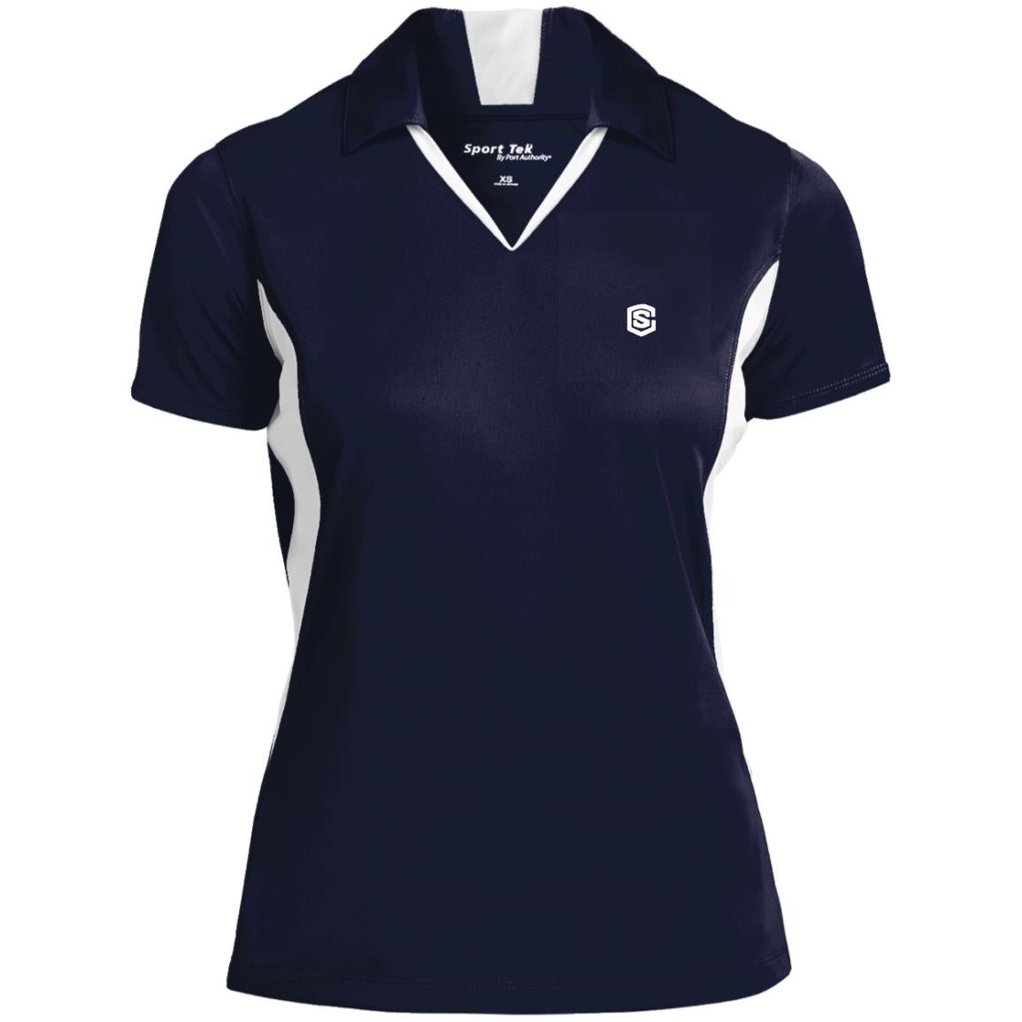 Illustrator White Logo LST655 Ladies' Colorblock Performance Polo