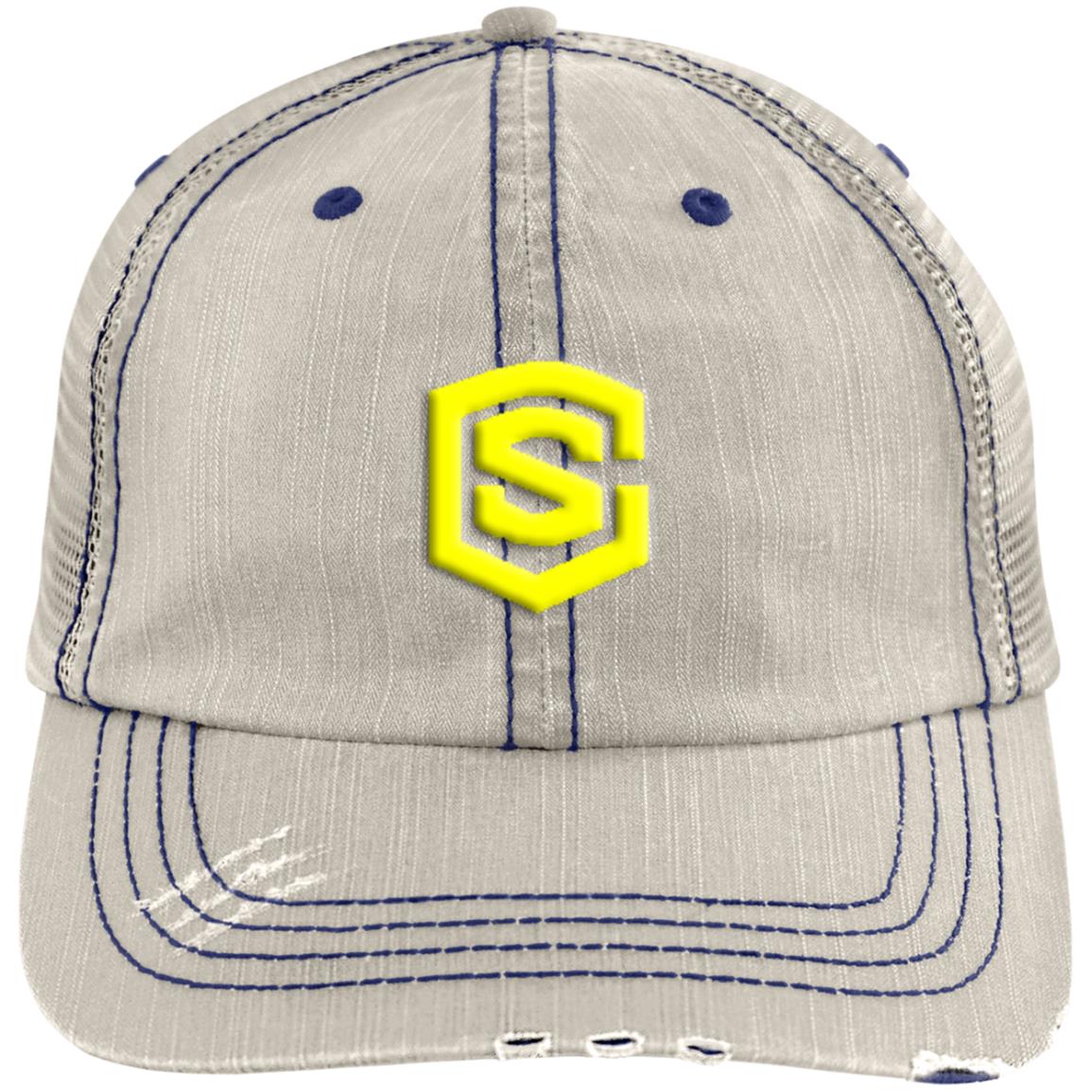 yellow (3) 6990 Distressed Unstructured Trucker Cap