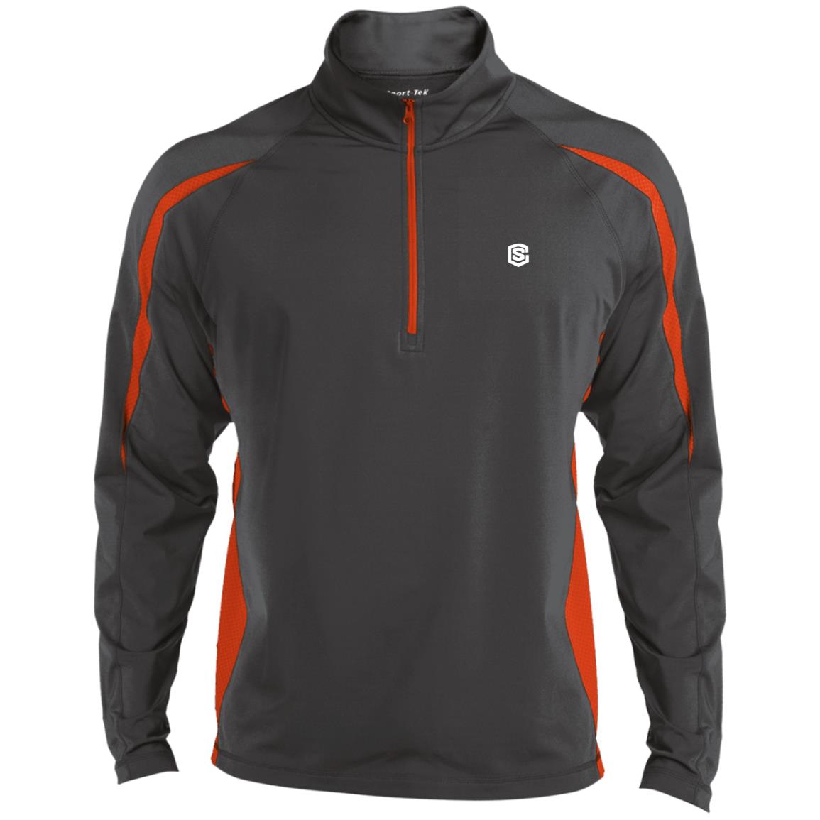 Illustrator White Logo ST851 Men's Sport Wicking Colorblock 1/2 Zip