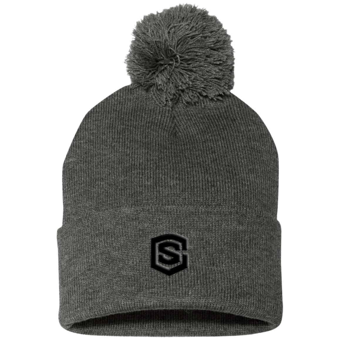 black (2) SP15 Pom Pom Knit Cap
