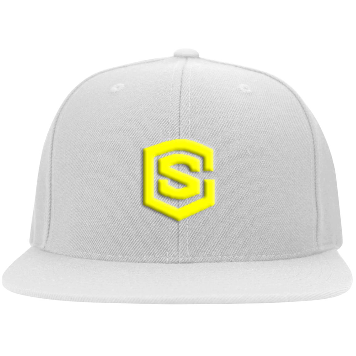 yellow (3) 6297F Flat Bill Twill Flexfit Cap