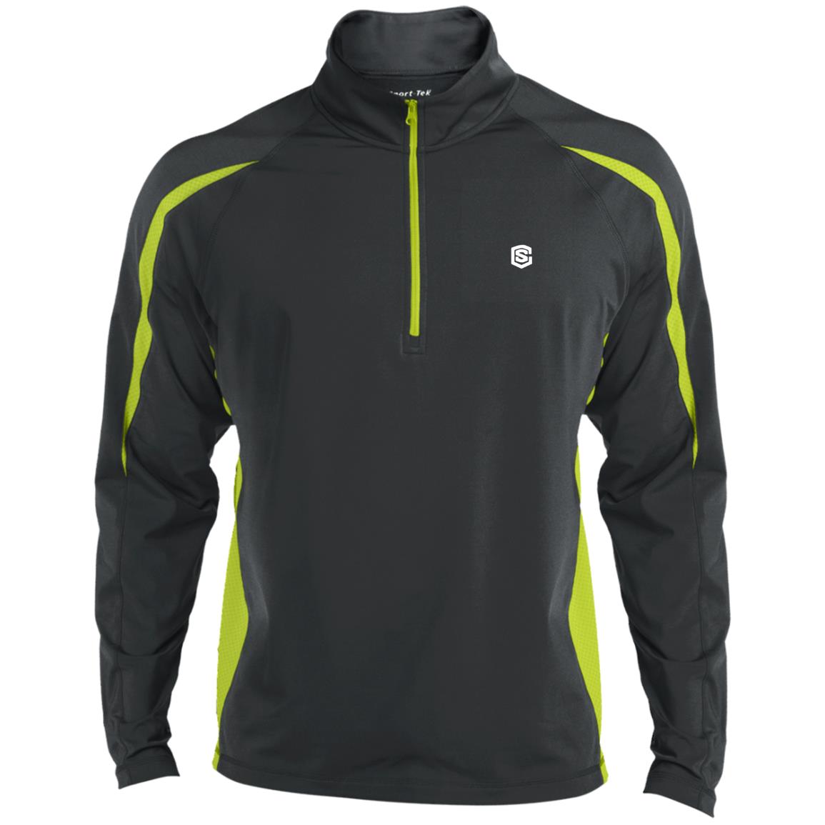 Illustrator White Logo ST851 Men's Sport Wicking Colorblock 1/2 Zip