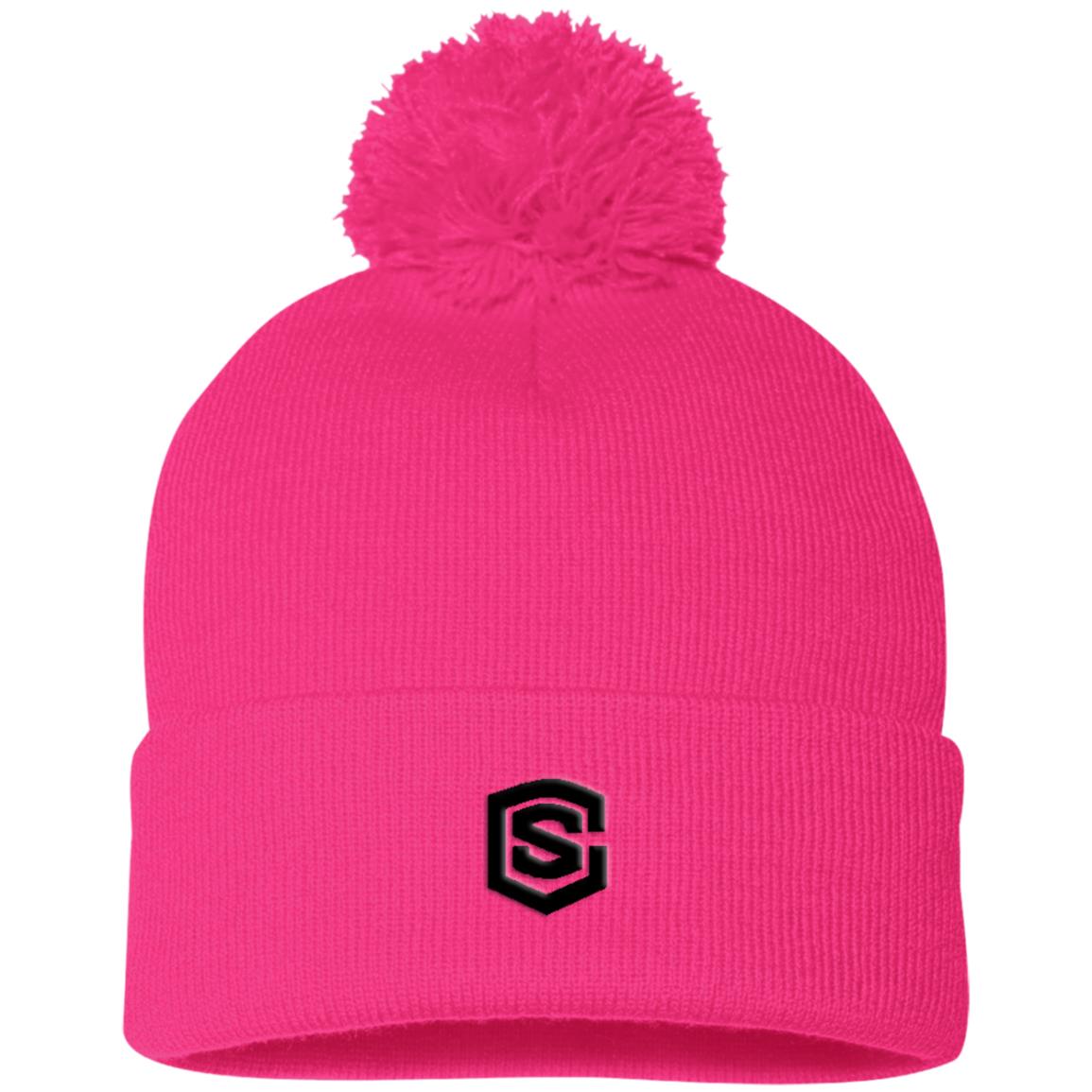 black (2) SP15 Pom Pom Knit Cap