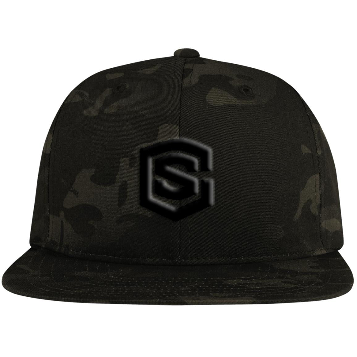 black (2) STC19 Flat Bill High-Profile Snapback Hat