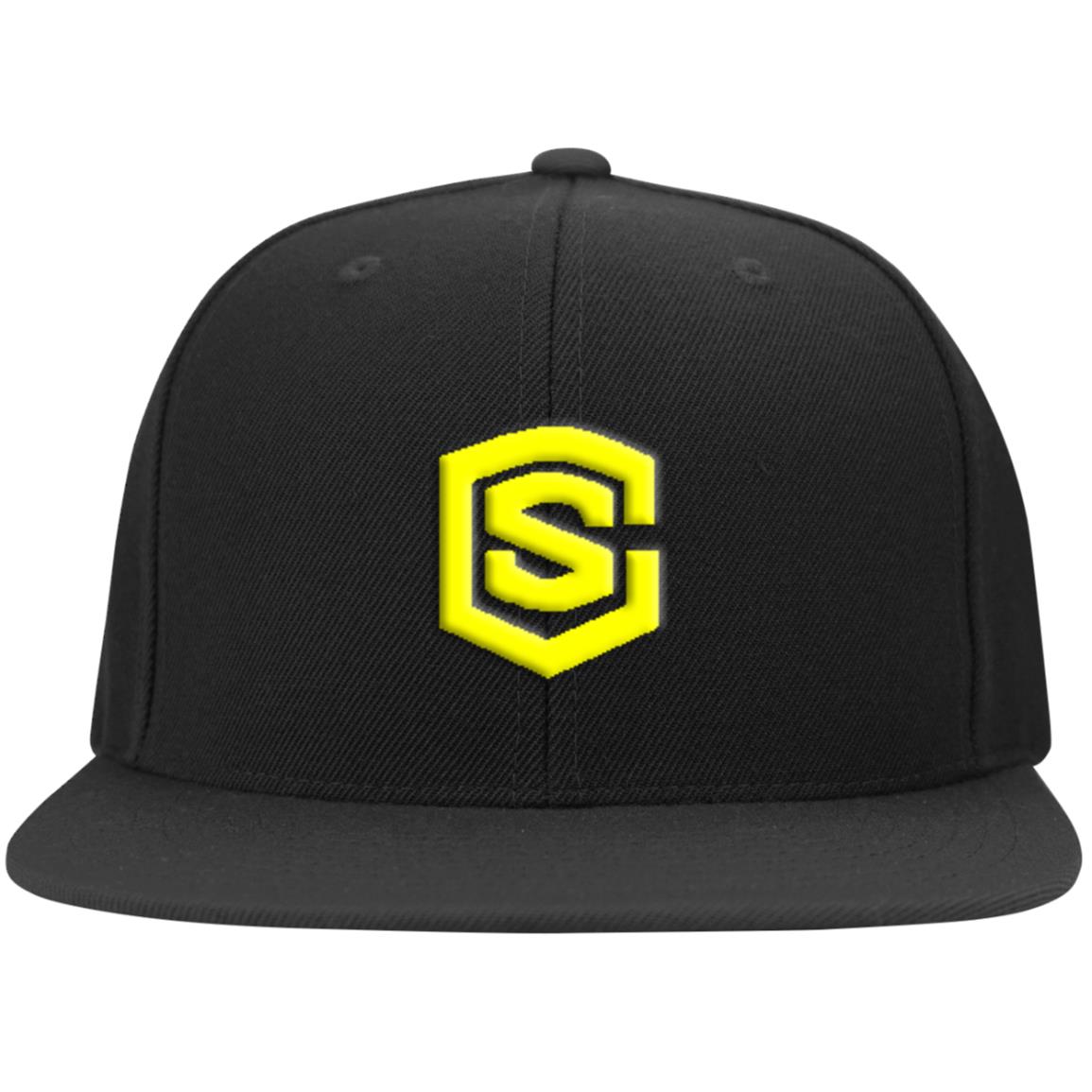 yellow (3) 6297F Flat Bill Twill Flexfit Cap