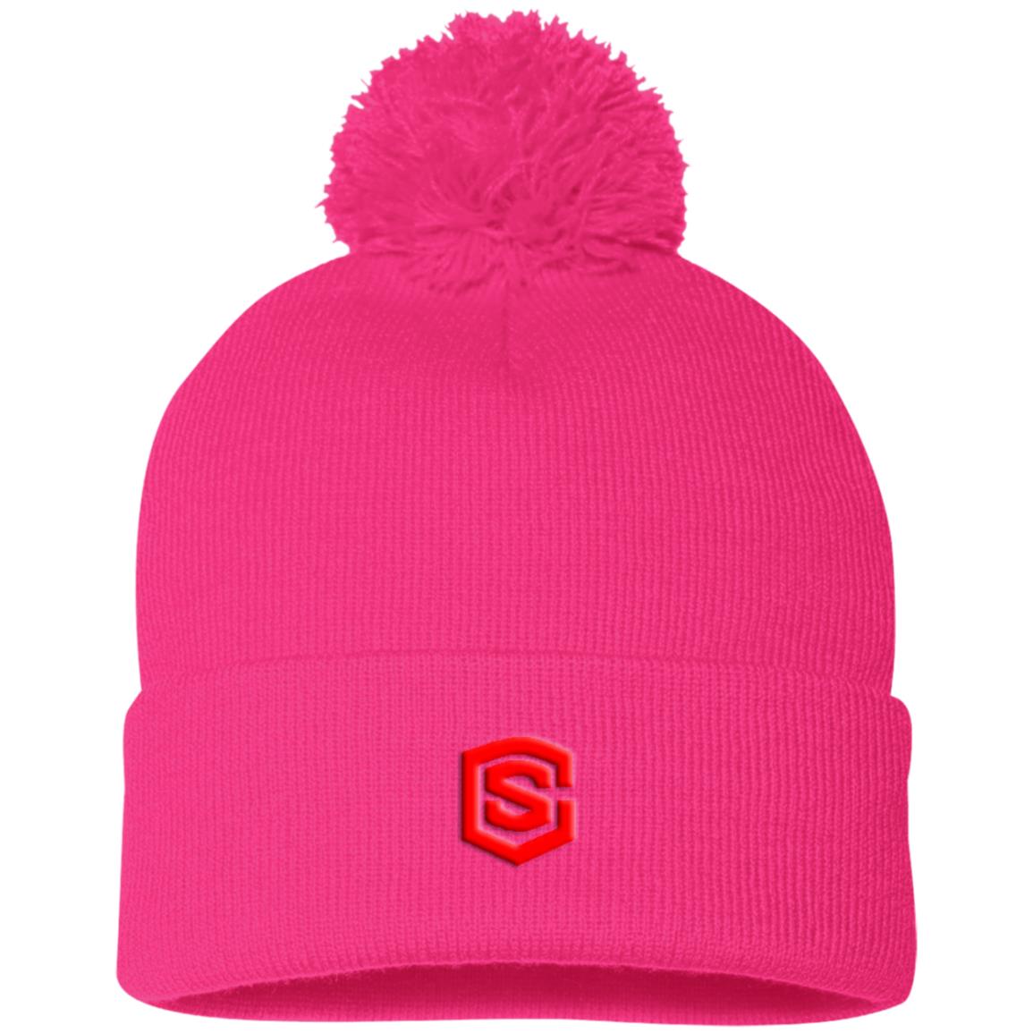 red (2) SP15 Pom Pom Knit Cap