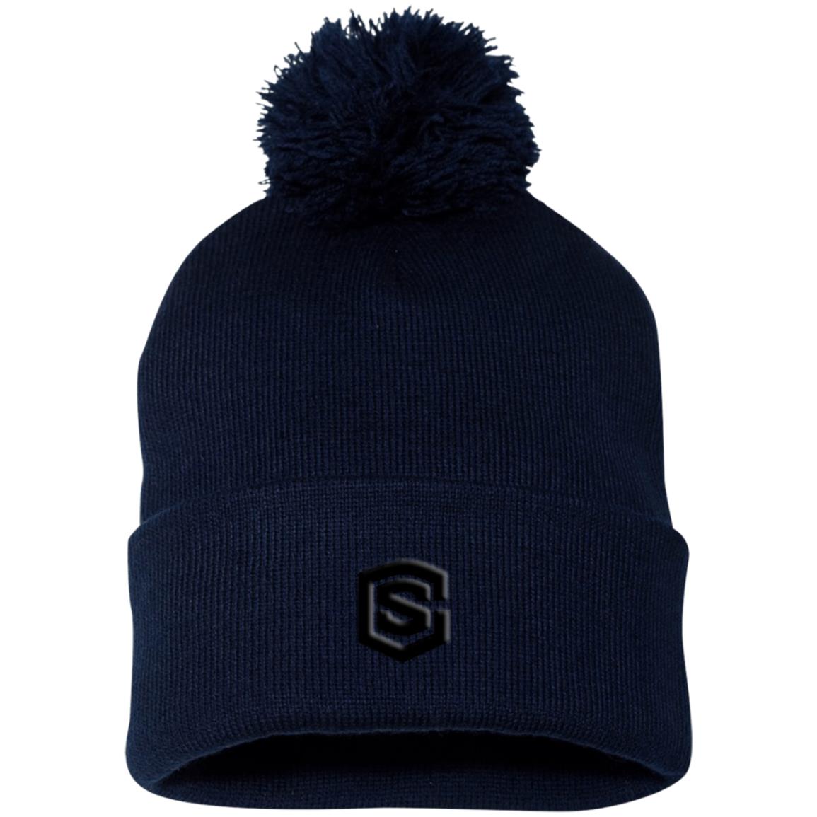 black (2) SP15 Pom Pom Knit Cap