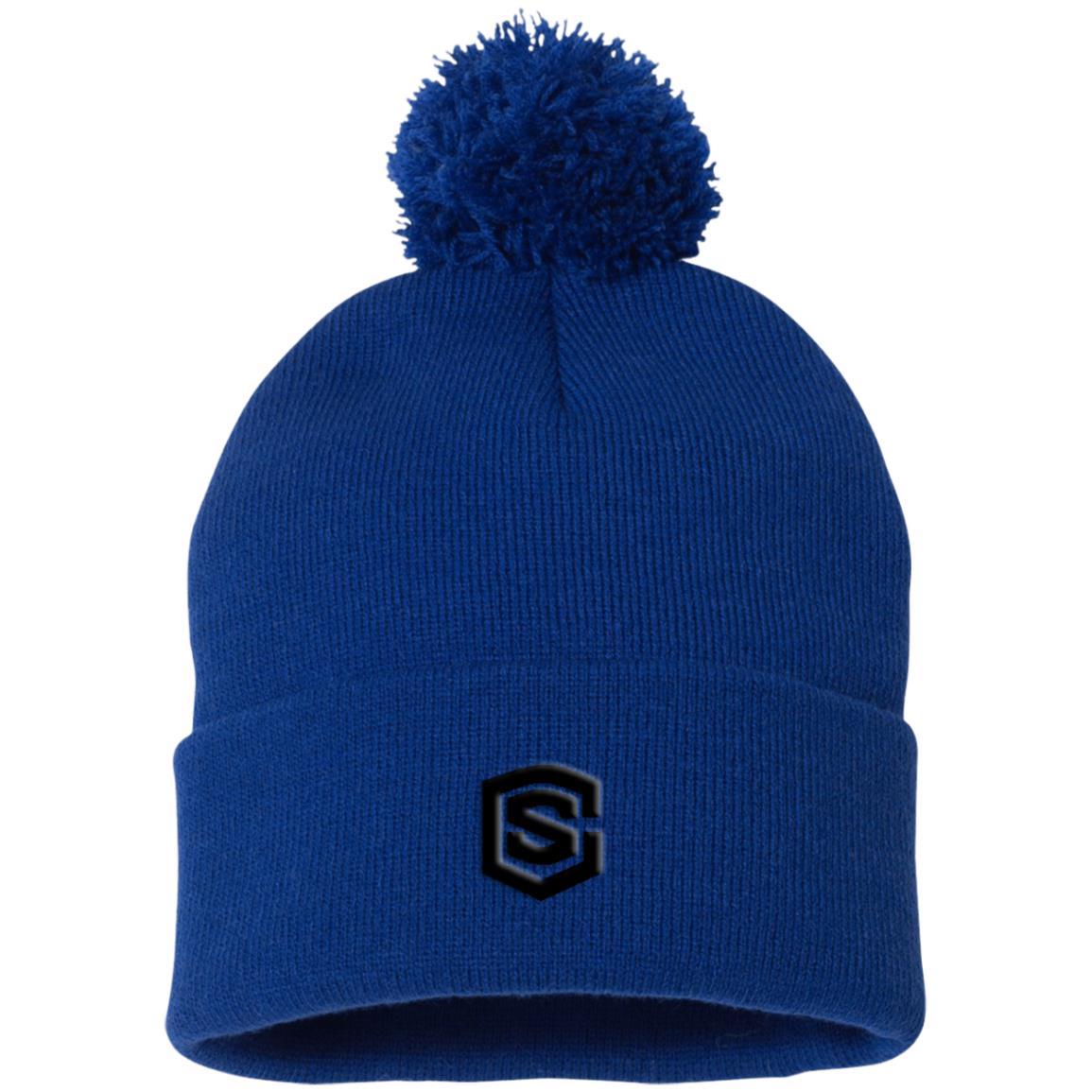 black (2) SP15 Pom Pom Knit Cap