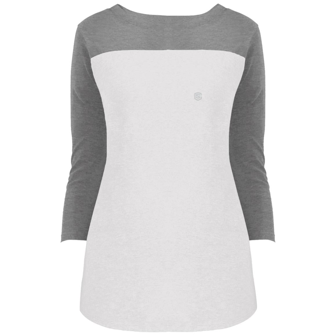 Illustrator Silver Logo DT2700 Juniors' Rally 3/4 Sleeve T-Shirt