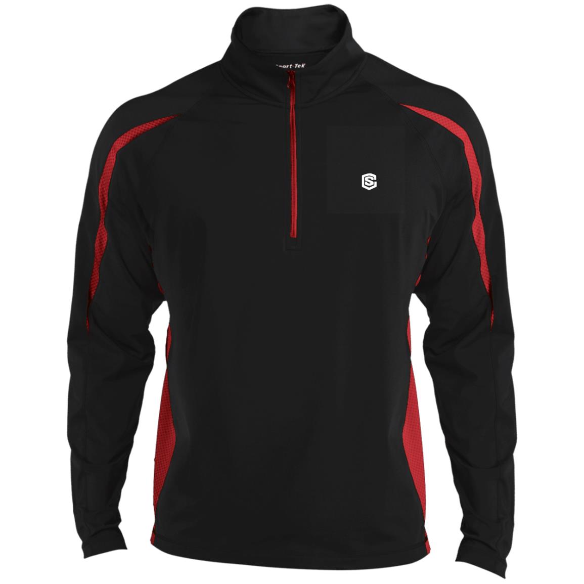 Illustrator White Logo ST851 Men's Sport Wicking Colorblock 1/2 Zip