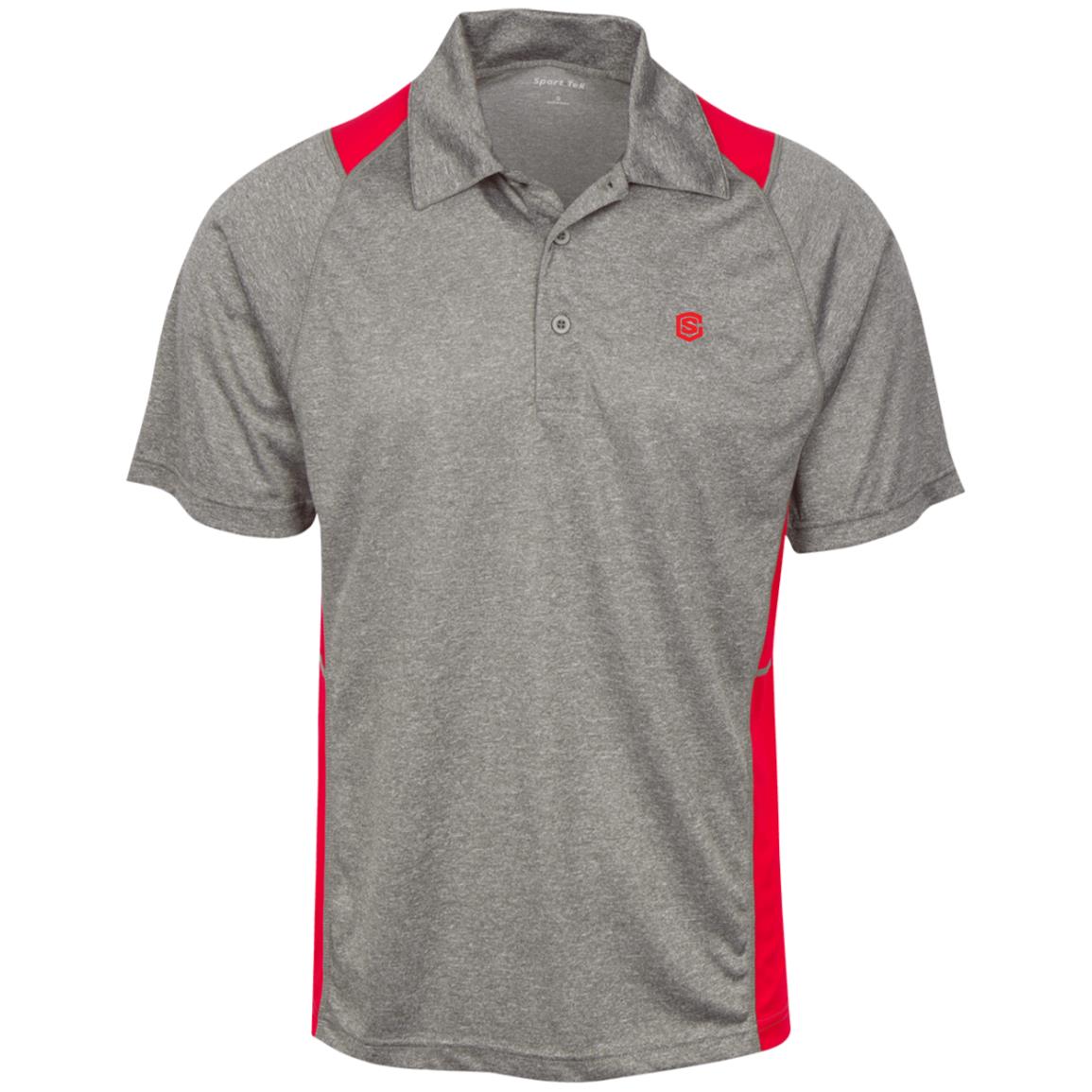 Illustrator Red Logo ST665 Heather Moisture Wicking Polo