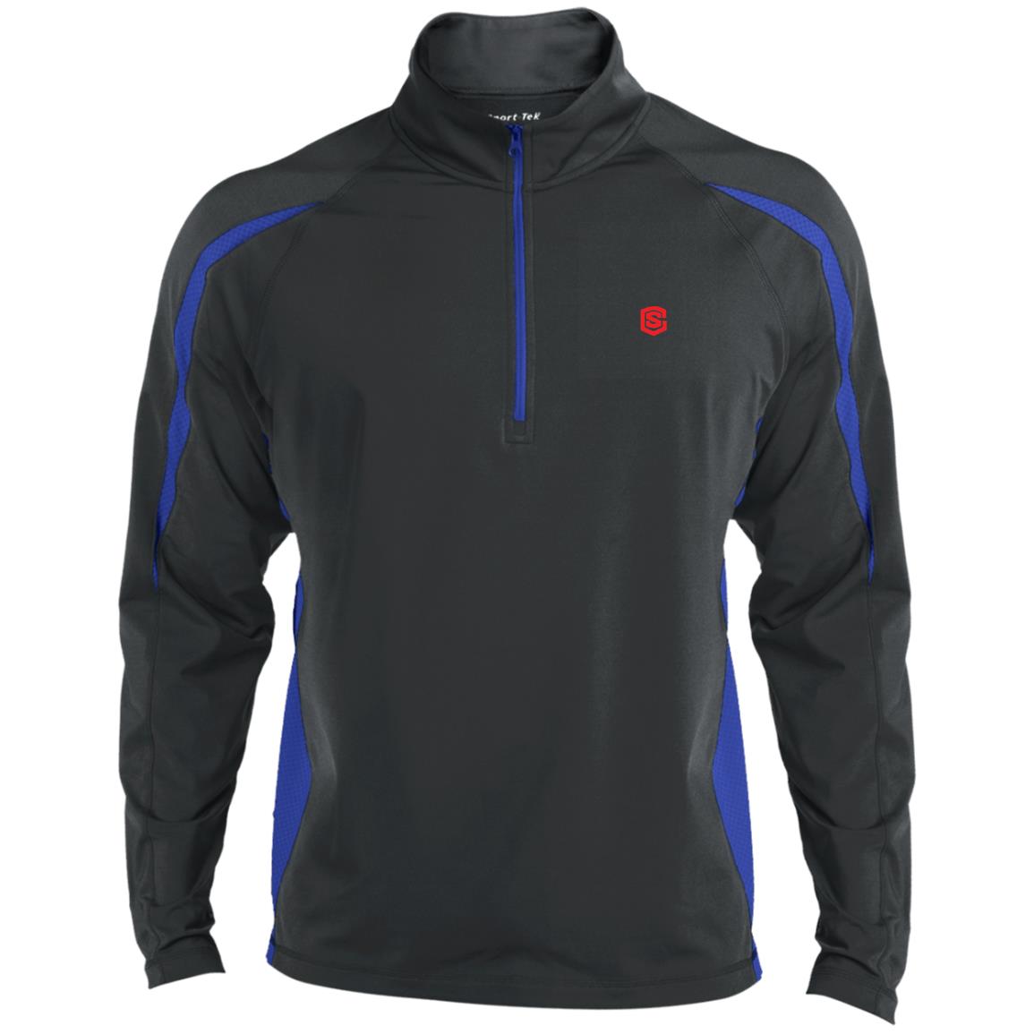 Illustrator Red Logo ST851 Men's Sport Wicking Colorblock 1/2 Zip