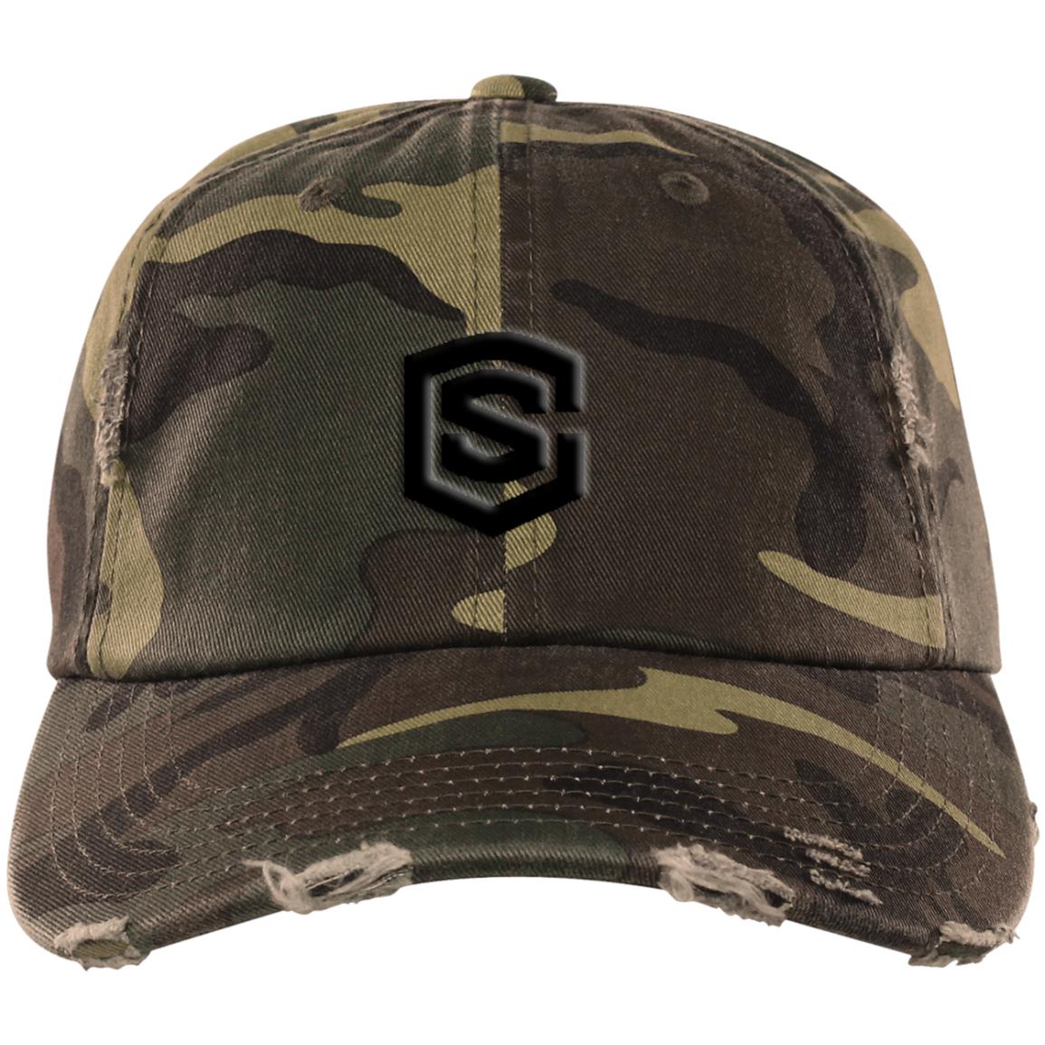 black (2) DT600 Distressed Dad Cap