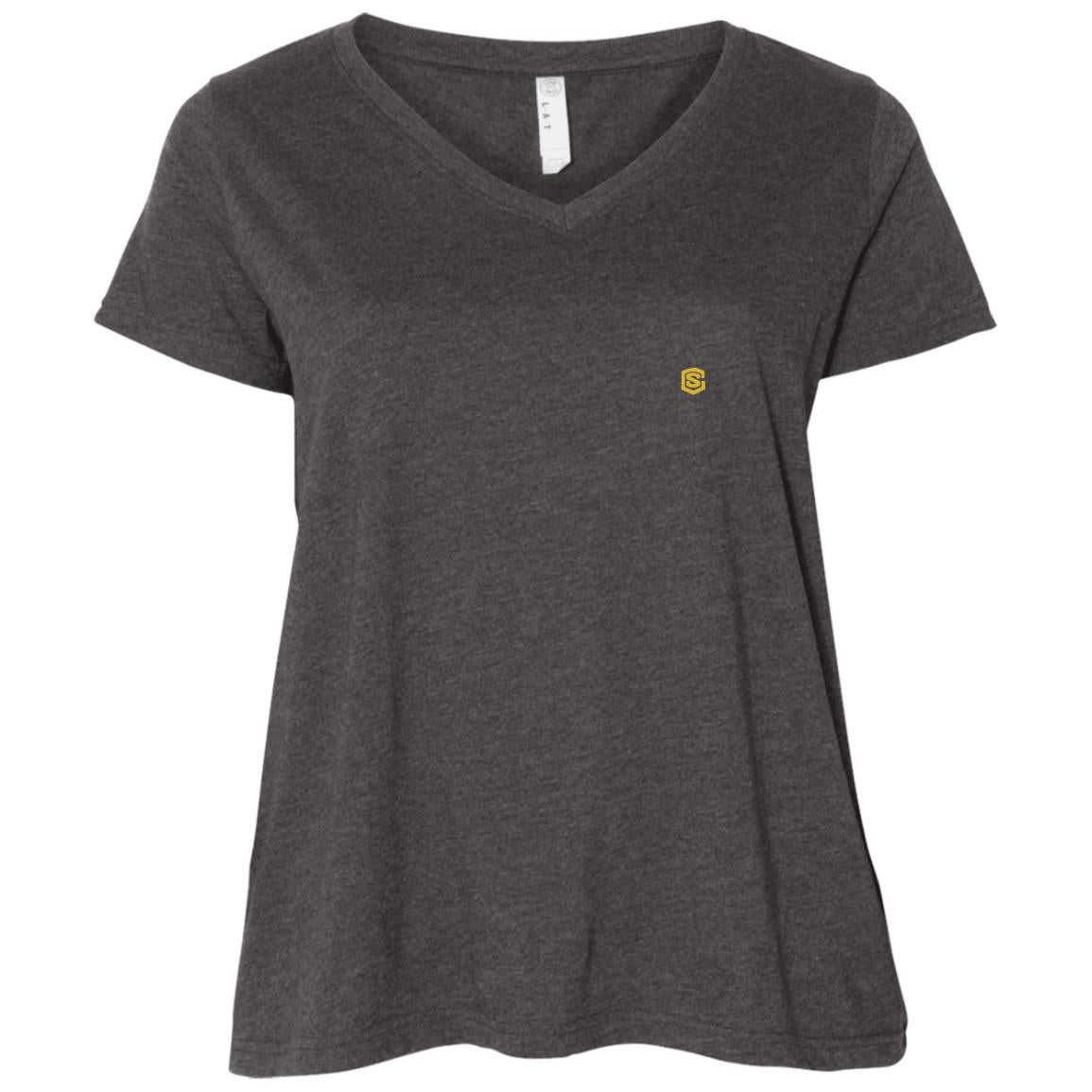 Illustrator Gold Logo 3807 Ladies' Curvy V-Neck T-Shirt