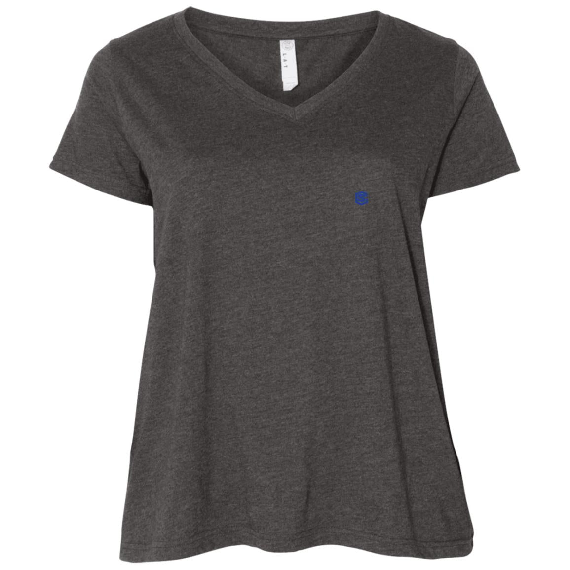 Illustrator Blue Logo 3807 Ladies' Curvy V-Neck T-Shirt