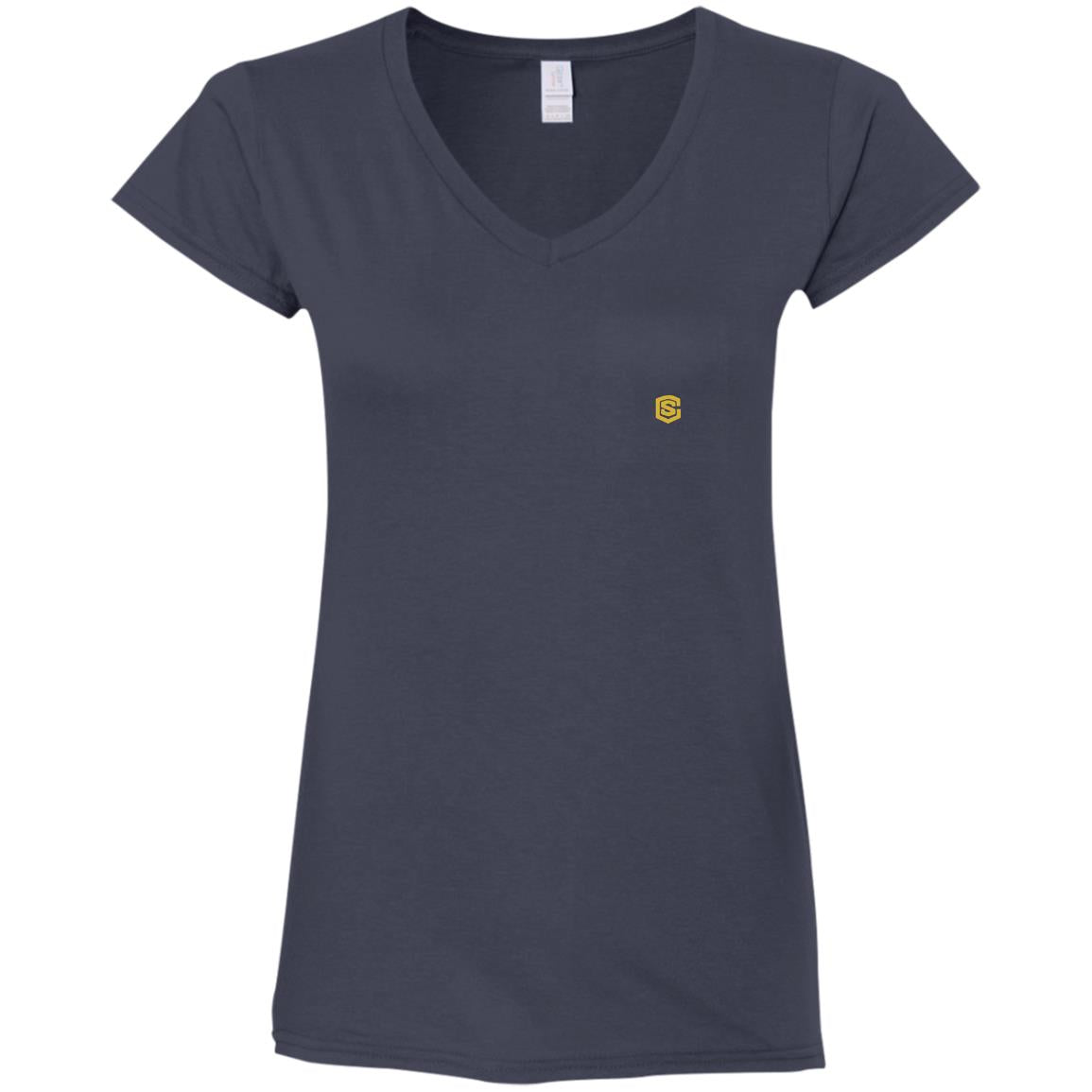 Illustrator Gold Logo G64VL Ladies' Fitted Softstyle 4.5 oz V-Neck T-Shirt