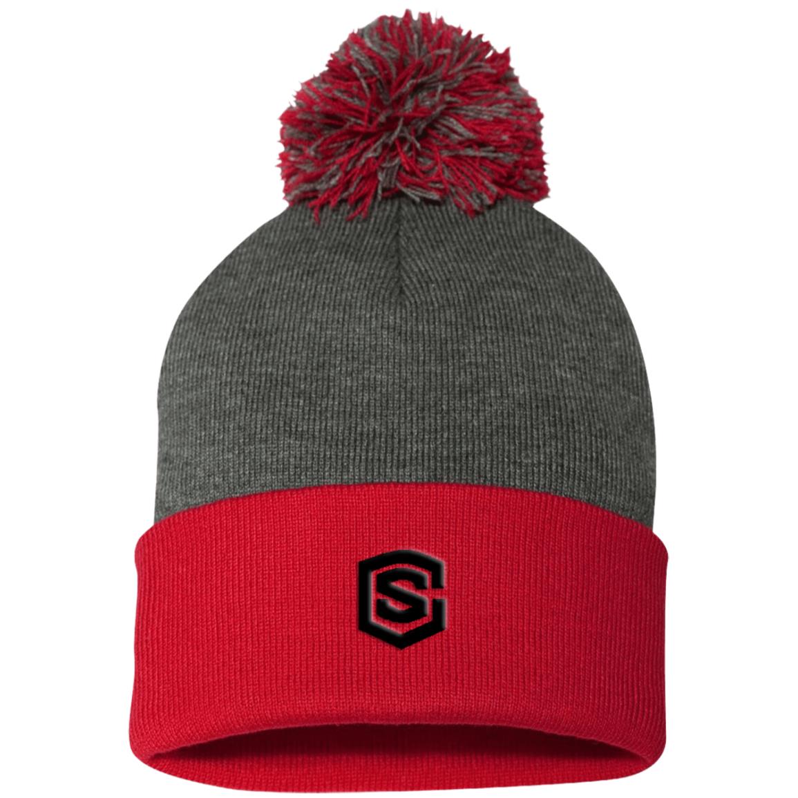 black (2) SP15 Pom Pom Knit Cap