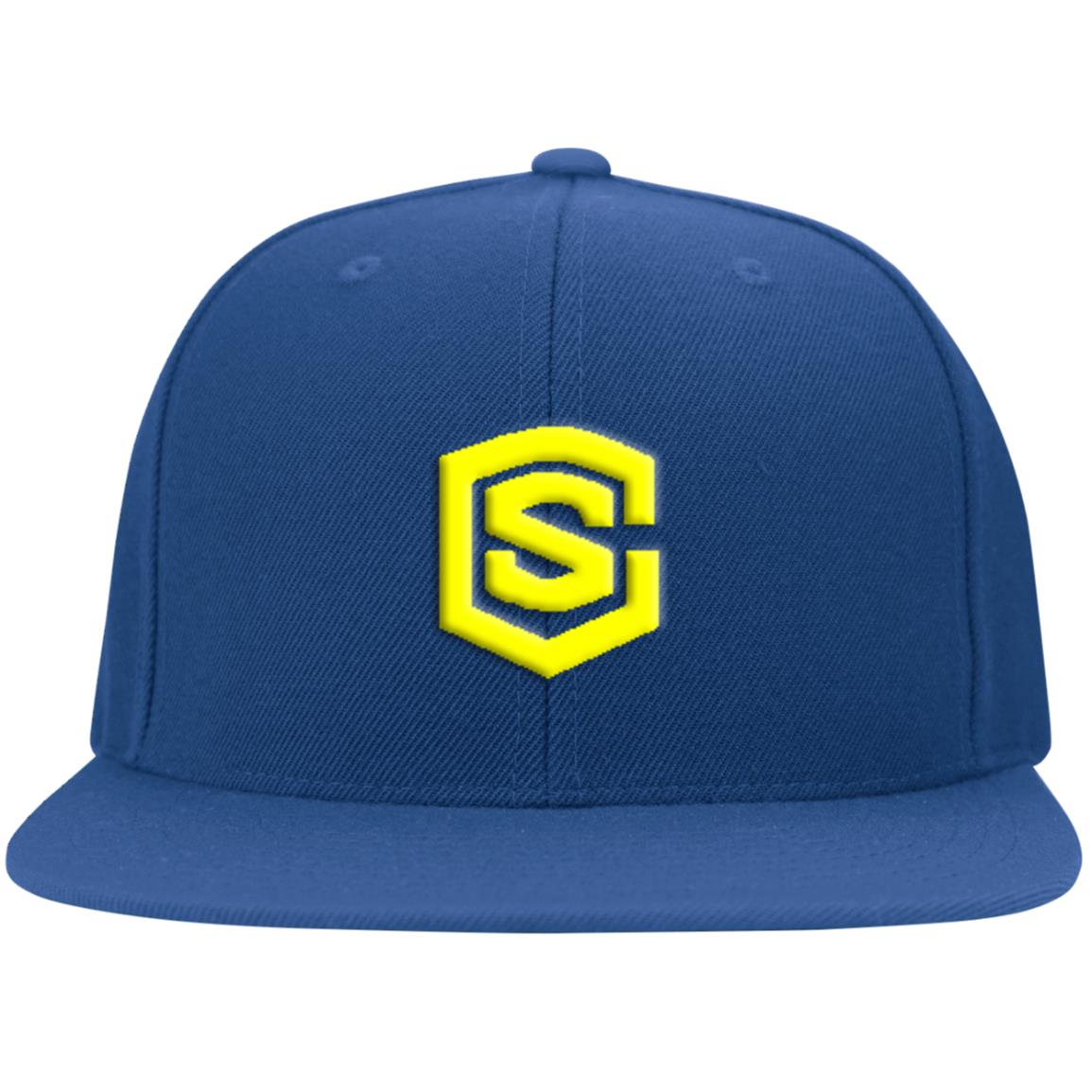yellow (3) 6297F Flat Bill Twill Flexfit Cap