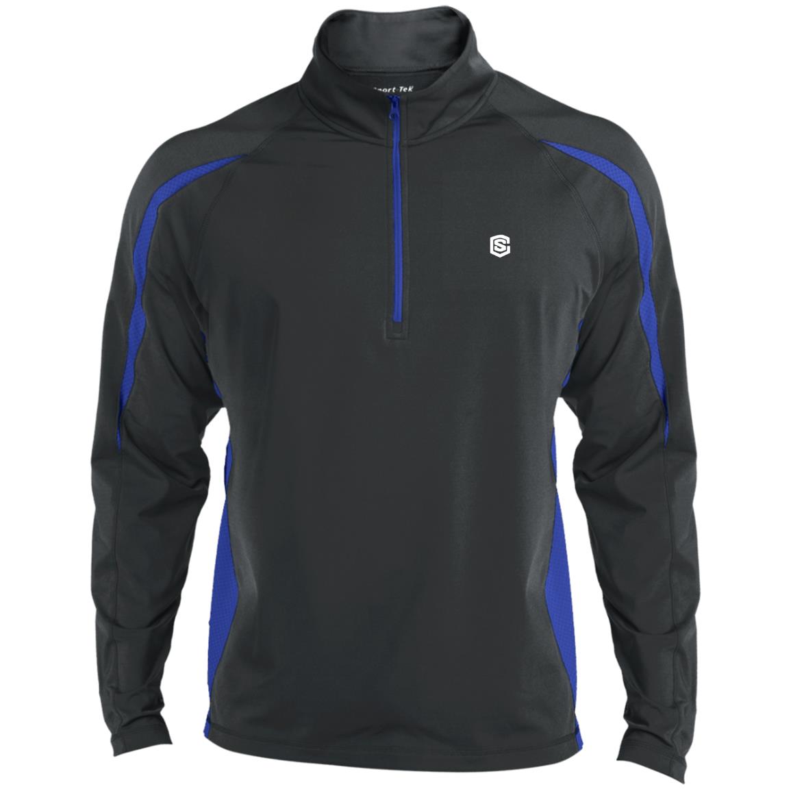 Illustrator White Logo ST851 Men's Sport Wicking Colorblock 1/2 Zip