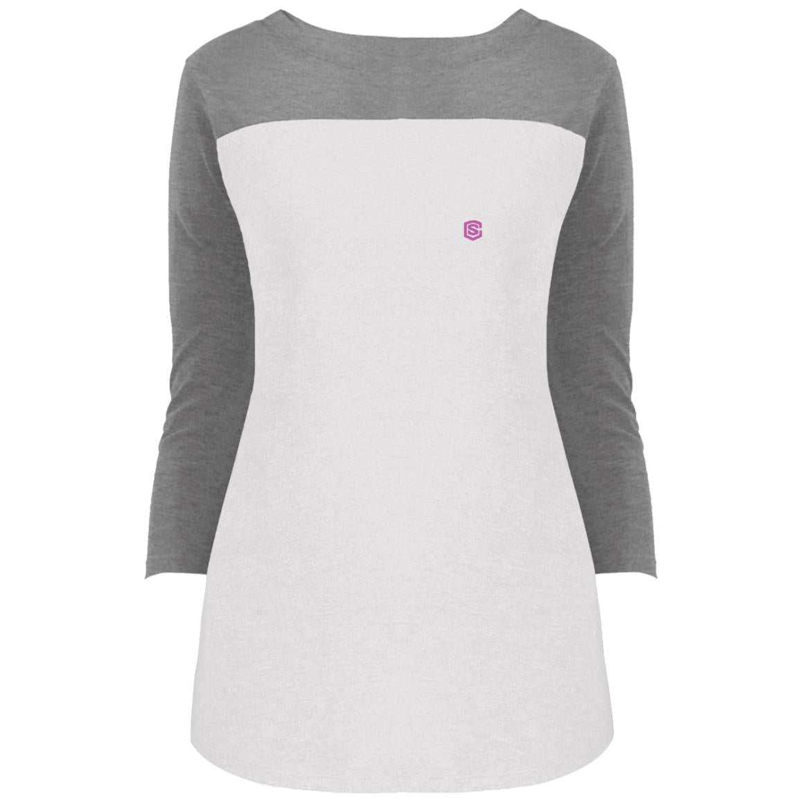 Illustrator Pink Logo DT2700 Juniors' Rally 3/4 Sleeve T-Shirt
