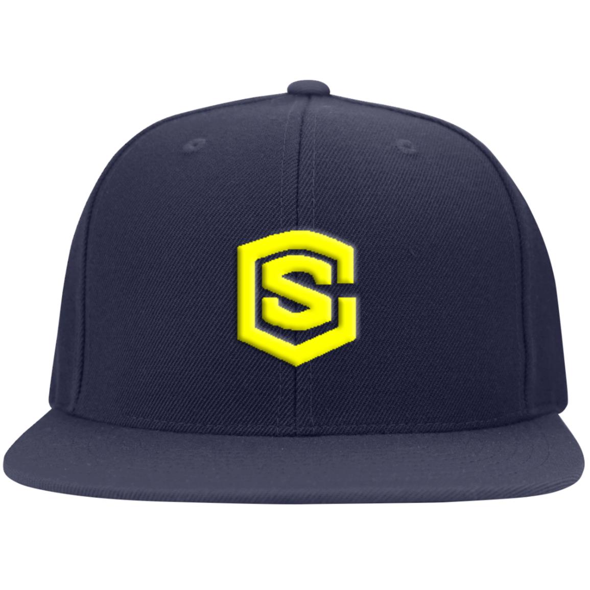 yellow (3) 6297F Flat Bill Twill Flexfit Cap