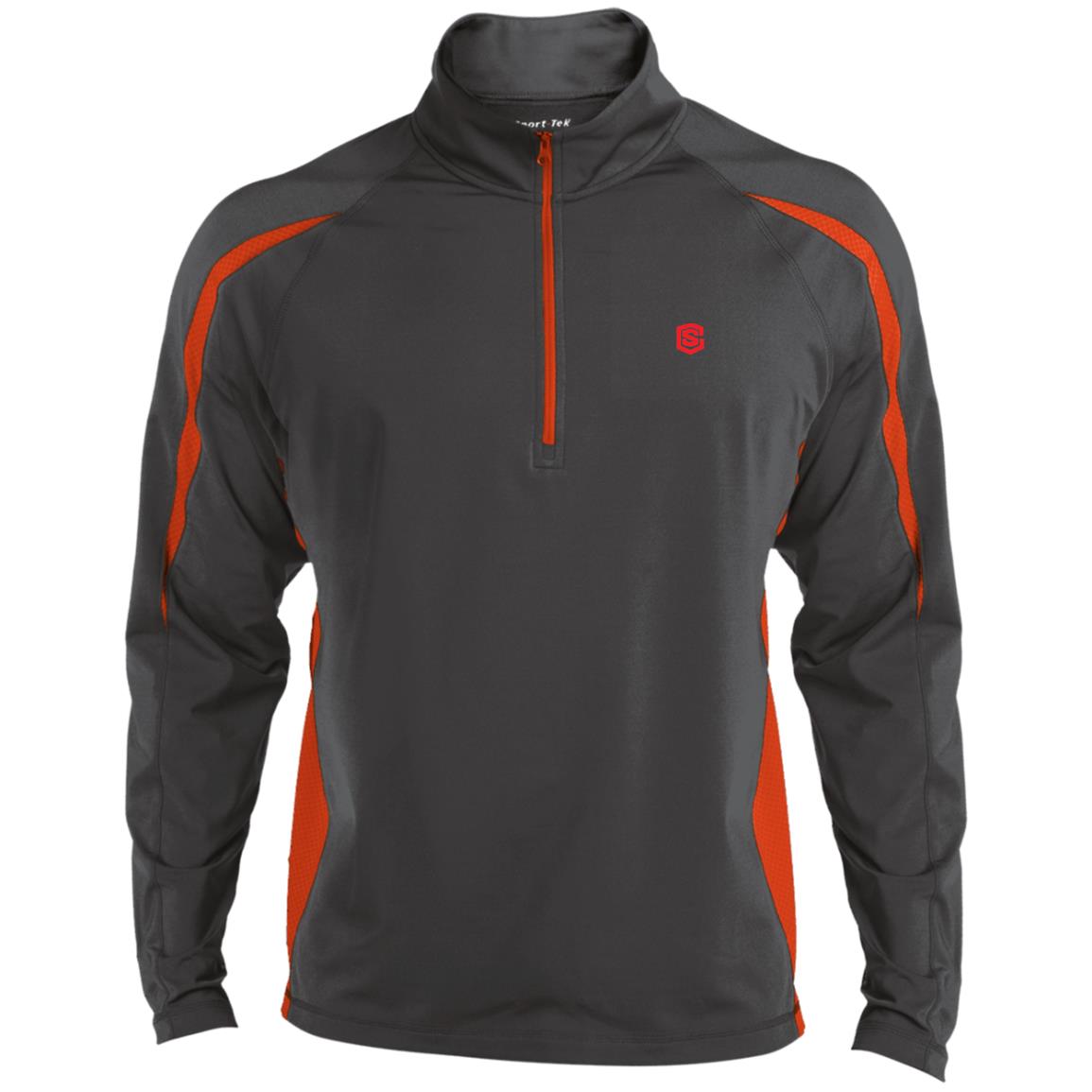 Illustrator Red Logo ST851 Men's Sport Wicking Colorblock 1/2 Zip