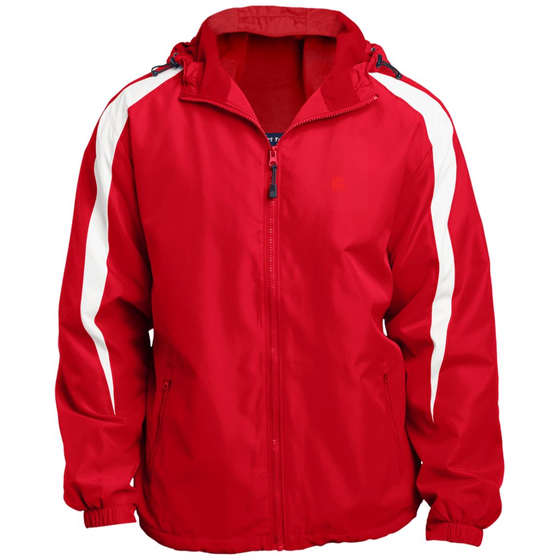 Illustrator Red Logo JST81 Fleece Lined Colorblocked Hooded Jacket
